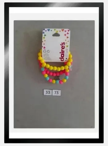 Lot de 3 bracelets jaune rose et bleu Claire's