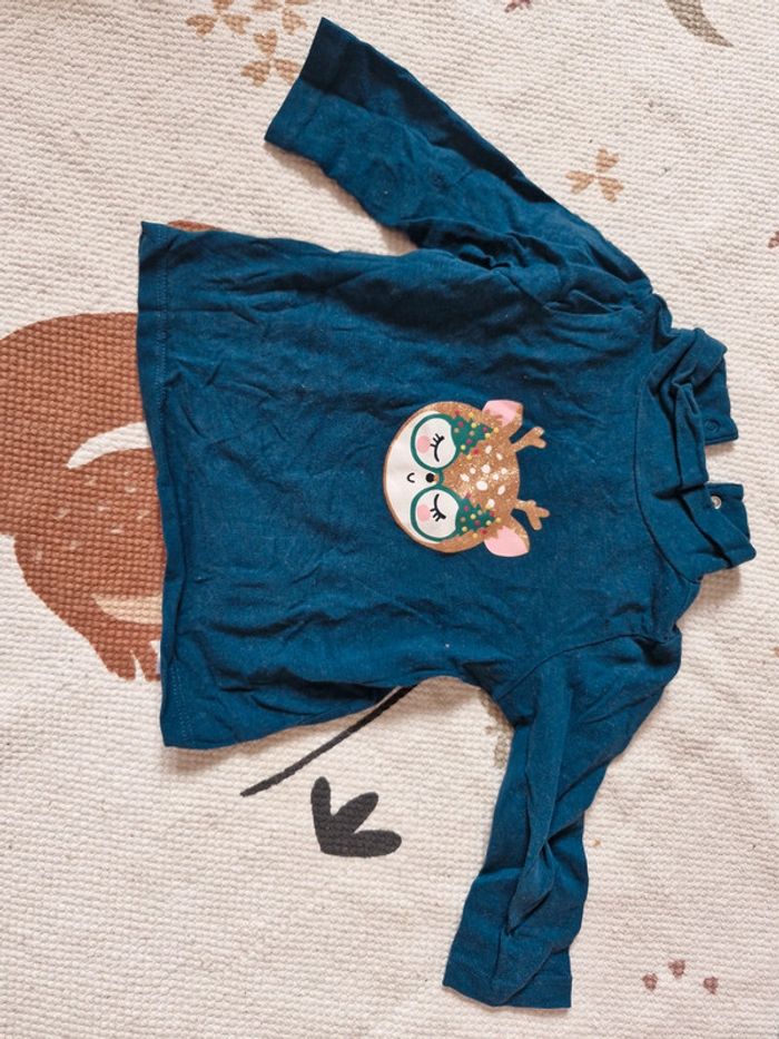 Tee-shirt manches longues DPAM 9 mois.