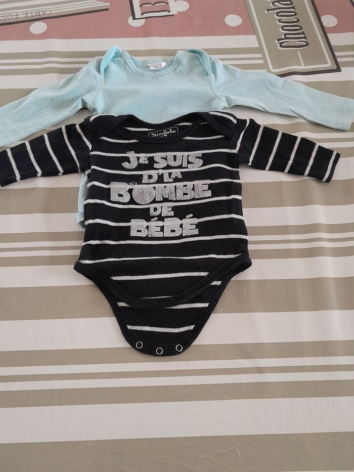 Lot de 2 bodys bébé garçon Taille 3mois