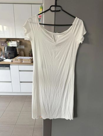 Robe blanche côtelée pimkie