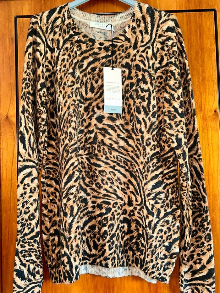 Pull imprimé léopard/tigre xl Costes neuf avec étiquette - photo numéro 2