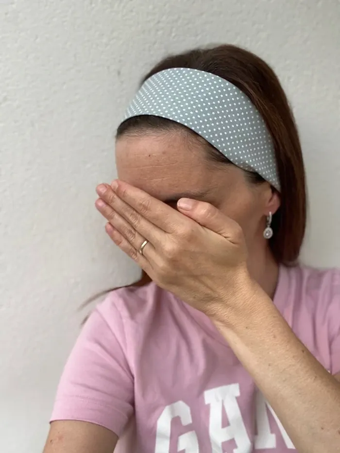 Bandeau cheveux pois gris