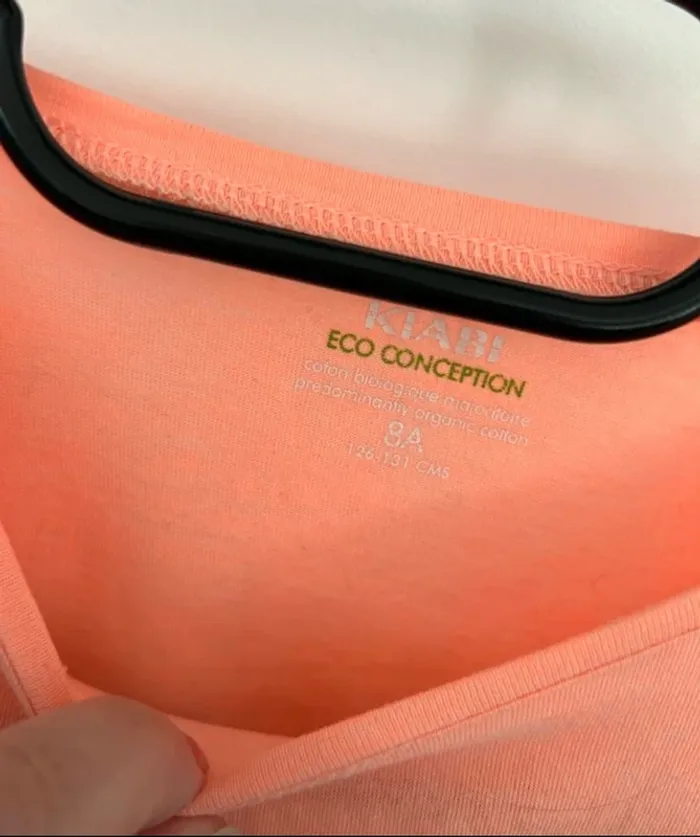 Tee shirt fille 8 ans orange fluo - photo numéro 2