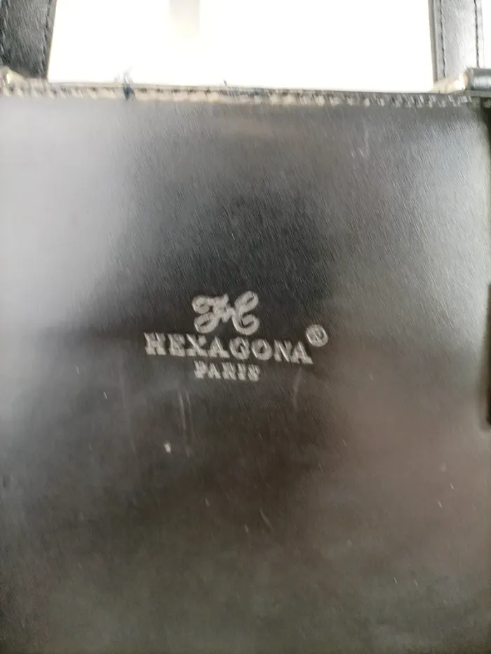 sac à main hexagona paris noir cuir chic léger vintage - photo numéro 3
