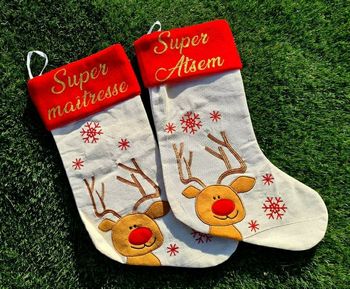 Grande chaussette de Noël personnalisée