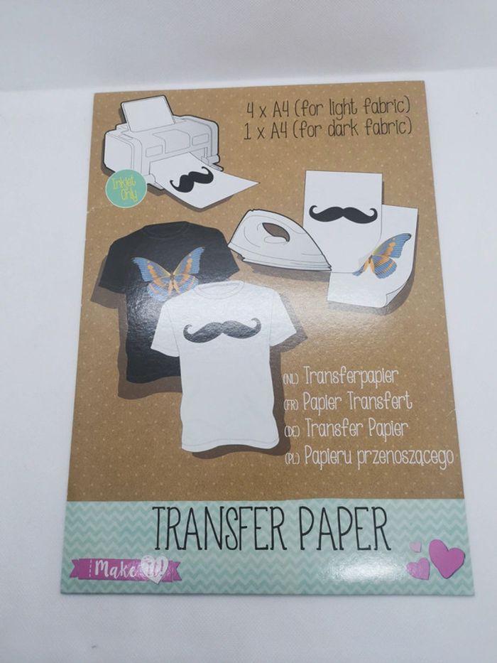 Lot de 4 papiers transferts