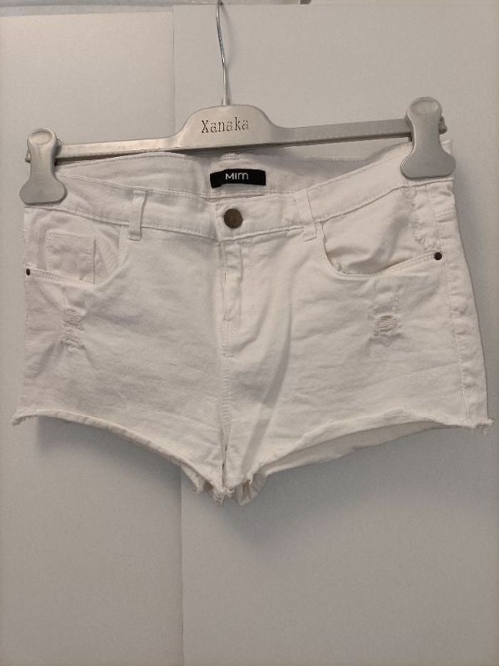 Short en jean blanc