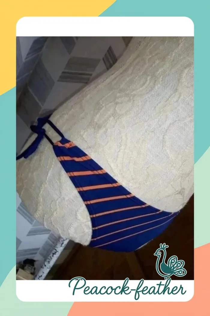 👙maillot de bain orange/bleu 36 push up 👙 - photo numéro 9