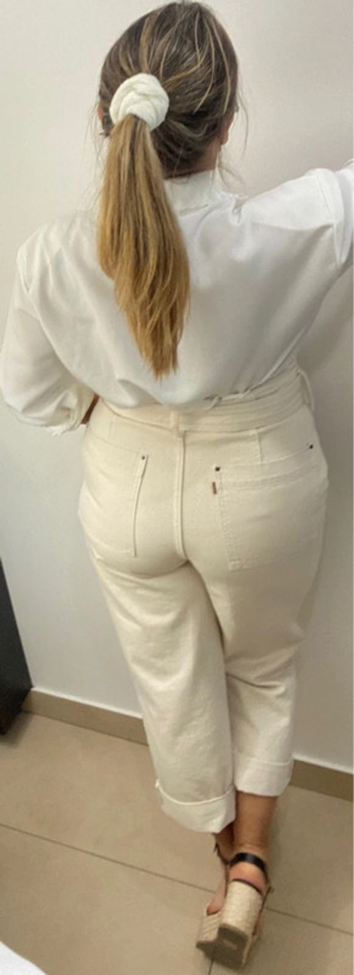 Chemise chic blanche vintage  avec broderie taille 46 - photo numéro 9