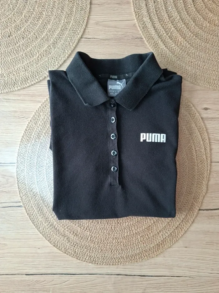 Polo noir femme Puma XS – logo brodé, coupe ajustée - photo numéro 2