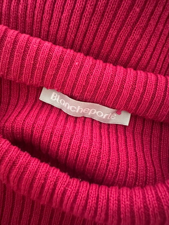 Pull côtelé rose fuchsia à manches courtes Blancheporte vintage T42/44 XL/XXL - photo numéro 7