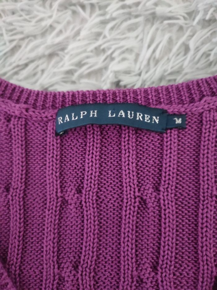 Pull Ralph Lauren Femme torsadé excellent état  taille M  100% coton - photo numéro 4