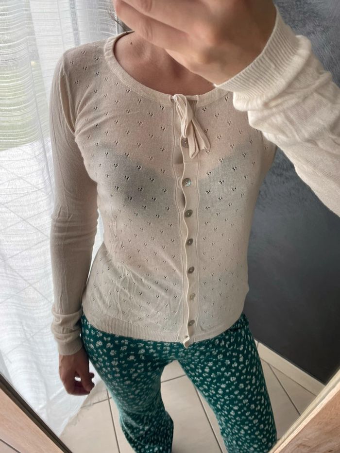 Blouse gilet moulant beige - photo numéro 2