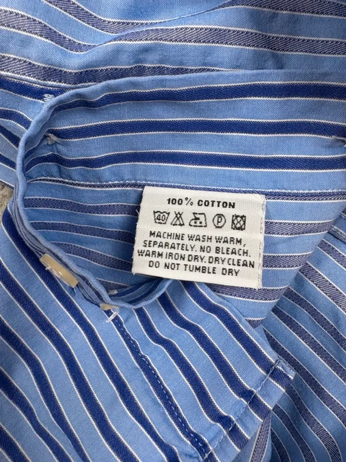 Chemise à rayures Café Coton | Bleu clair et marine | Taille M - photo numéro 5
