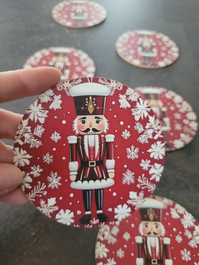 Lot de 6 sous verres de Noël en bois - photo numéro 2