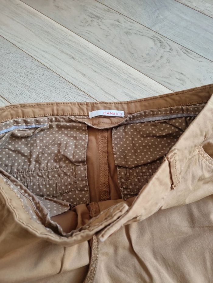 Pantalon camaïeu chino 38 camel - photo numéro 3