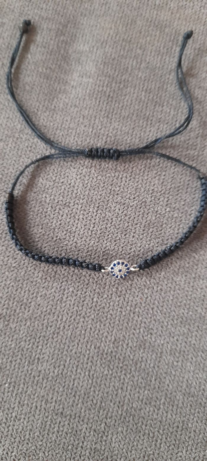 Bracelet noir et bleu strass