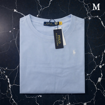 Tee Shirt Ralph Lauren pour Homme - Taille M - Bleu ciel logo blanc - NEUF