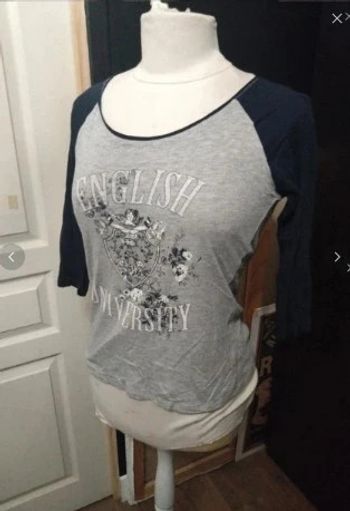 T shirt Promod t 36 gris et marine