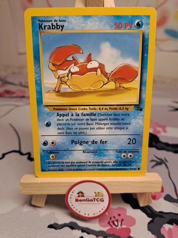 Carte Pokémon Krabby 51/62 set de base Fossile ed2 Wizards Fr
