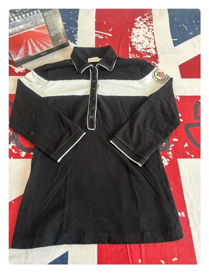 Polo col poitrine moncler femme noir et blanc xs/s - photo numéro 3