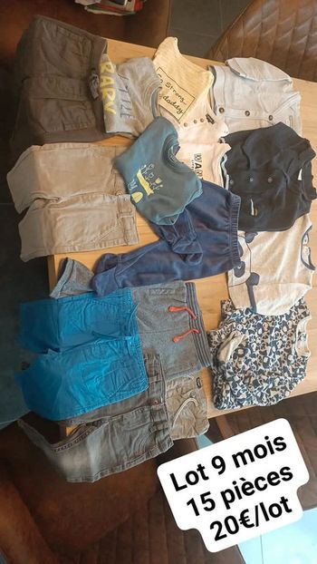 Lot garçon 9 mois 15 pièces