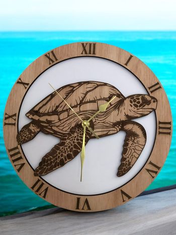 Horloge Tortue en bois neuve
