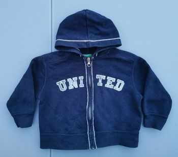 Sweat pull zippé à capuche 2 ans garcon Benetton