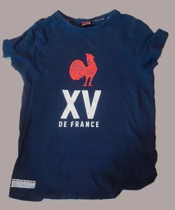 🇫🇷 T-shirt XV de France – Garçon 12 Ans – Parfait État – Esprit Rugby