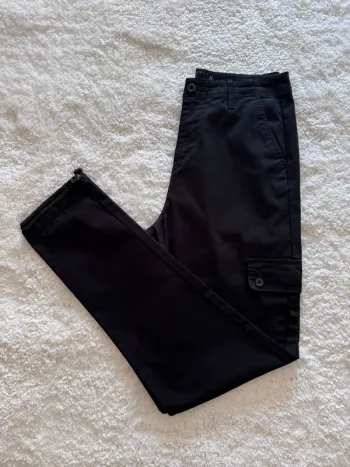 Pantalon cargo noir ASOS Design homme – Taille 38 FR W30 L34 – Longueur longue – Coton stretch