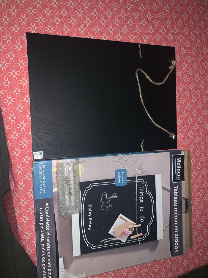 Tableau mémo en ardoise neuf avec etiquette - photo numéro 2