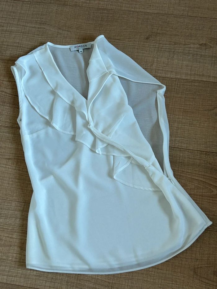 Blouse blanche sans manches Morgan taille 34 jamais portée - photo numéro 13