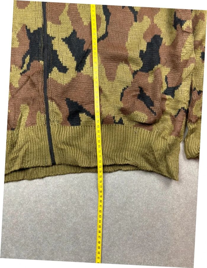 Pull vintage à motif ethnic militaire vert marron - photo numéro 6