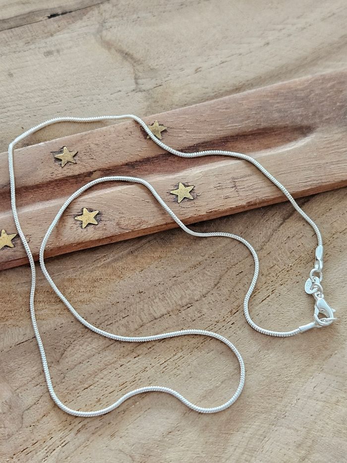 Chaine en argent 925 maille serpent 1mm - photo numéro 1