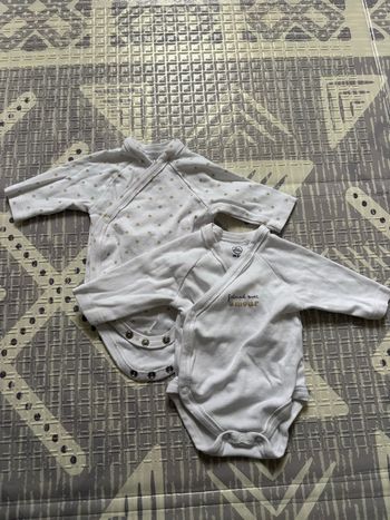 2 bodys manches longues 1 mois