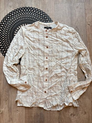 Chemisier chemise carreau beige