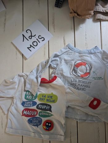 Lots tee shirt bébés garçons 12 mois