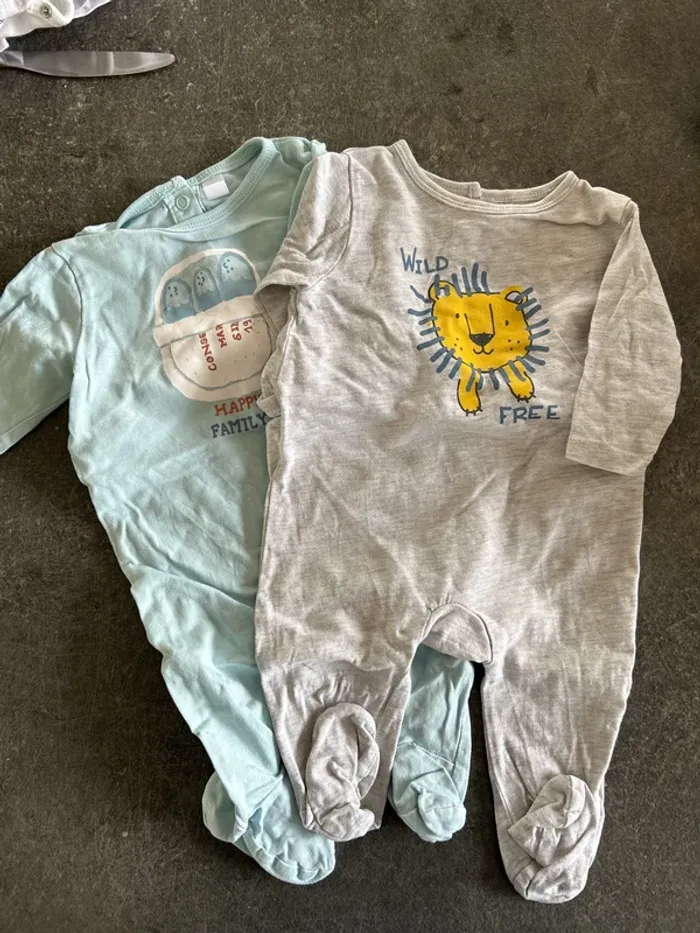 Lot de 2 pyjamas fins manches longues 3 mois