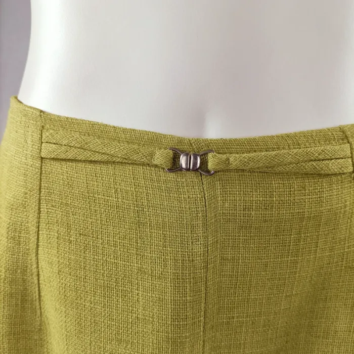 Ensemble jupe et veste Mafecco vert anis, coupe droite, tissu texturé, taille 42 A1209 - photo numéro 9