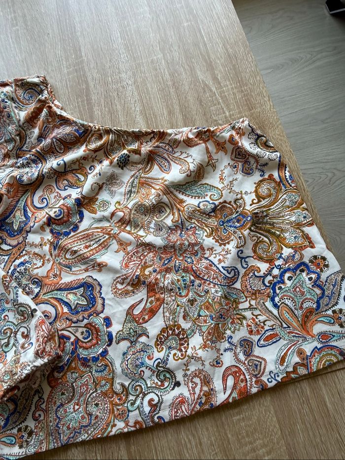 Top épaules dénudée orange blanc à motifs Shein taille 36 S - photo numéro 3