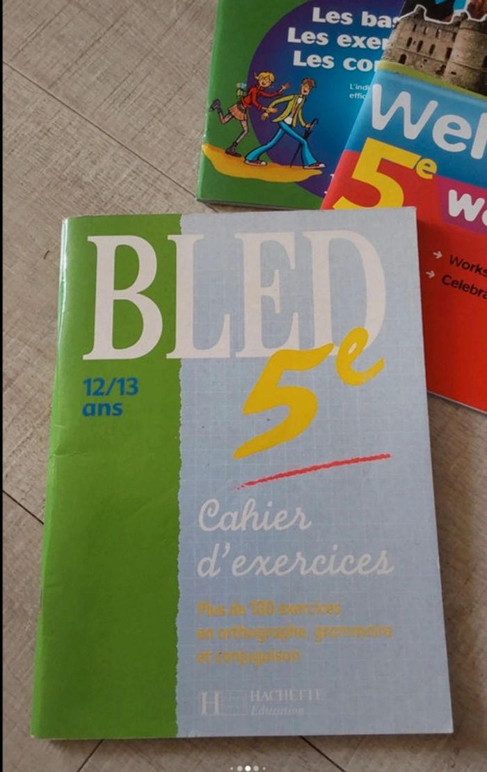 Lot de 3 livres d exercices scolaires 5 e Anglais et Français Bled /workbook - photo numéro 5