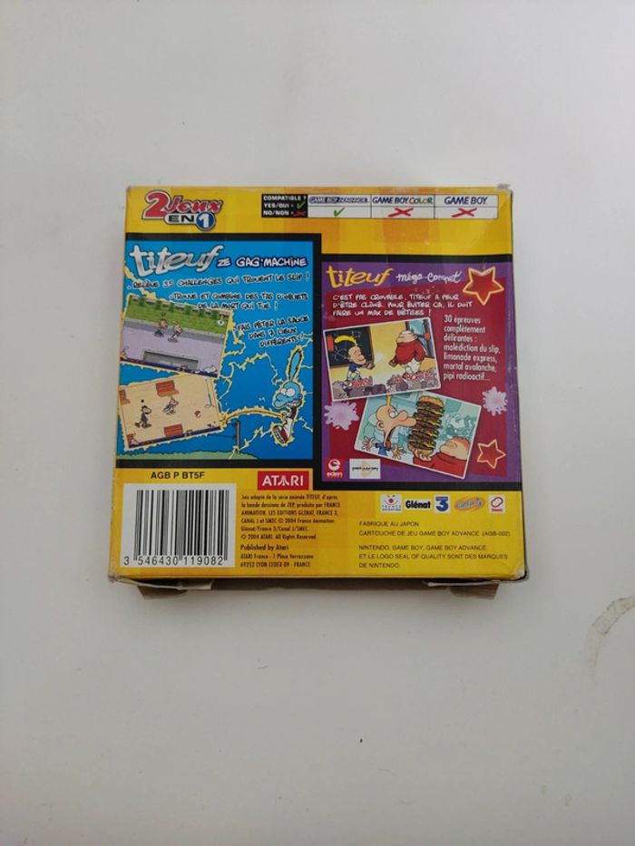 Game boy Advance GBA Nintendo titeuf 2 jeux en 1 mega compet ze gag machine - photo numéro 7
