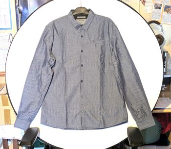 Chemise Bonobo Urban Collection Grise Foncée Petits Motifs Noirs Vêtement Tendance Mode Hommes