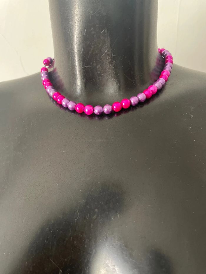 Collier rose et violet, ses mains taille unique