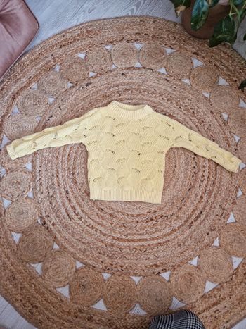 Pull ajouré en maille fantaisie col rond jaune Storytelling 🍓2 ans🍓