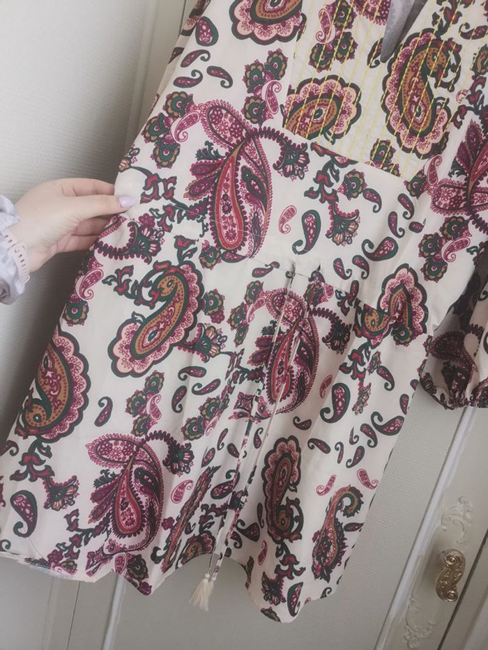 🍙 Robe motif fleurs de cachemire taille 44-46 - photo numéro 5