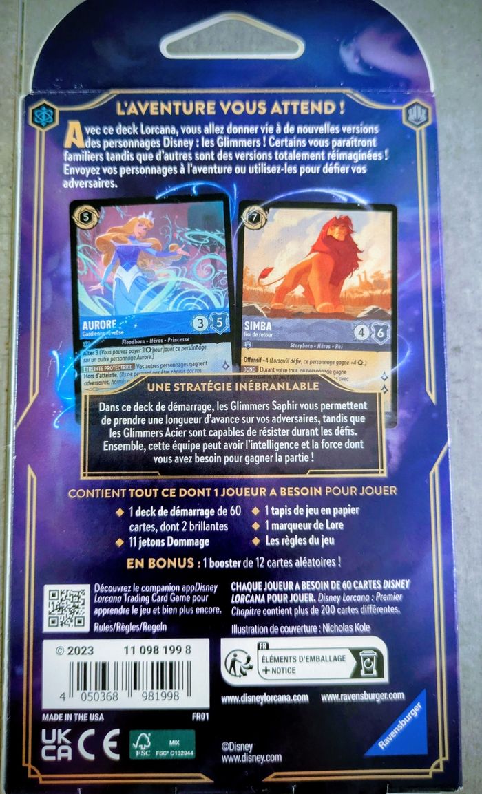 Deck de démarrage Lorcana chapitre 1 - photo numéro 2