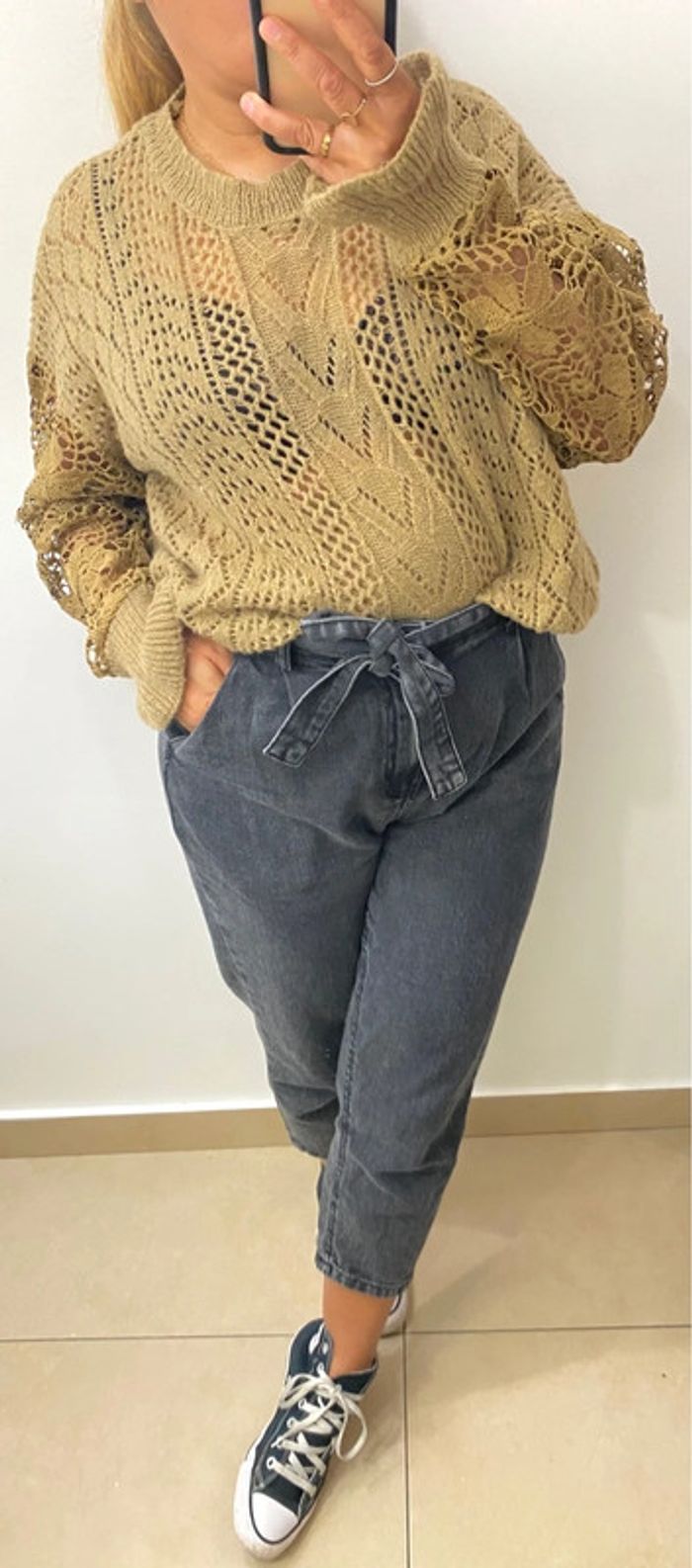 Superbe Pull Maille Ajourée Taille 38-40 - photo numéro 3