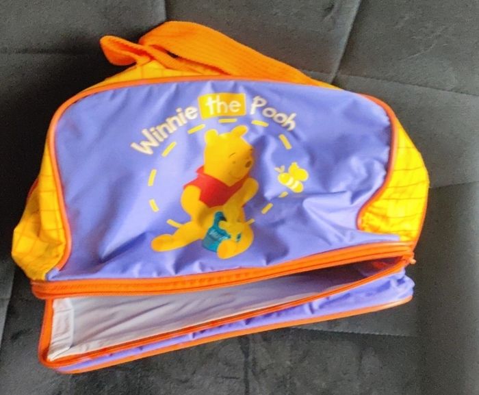 Petit sac pour doudou sucette ou goûter  enfant Winnie l'ourson violet orange - photo numéro 2