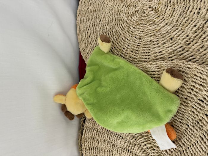 Doudou plat vache girafe vert jaune orange KIMBALOO - photo numéro 2